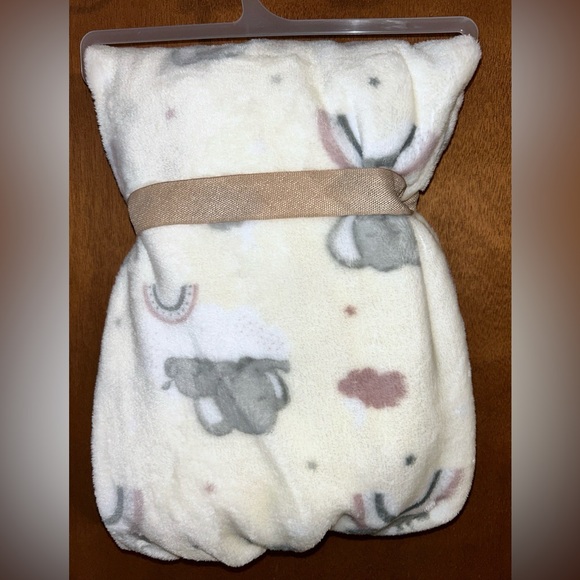 Adirondack Baby My Cozy Blanket By Berkshire - Gray Elephant Rainbows Clouds - Picture 2 of 2